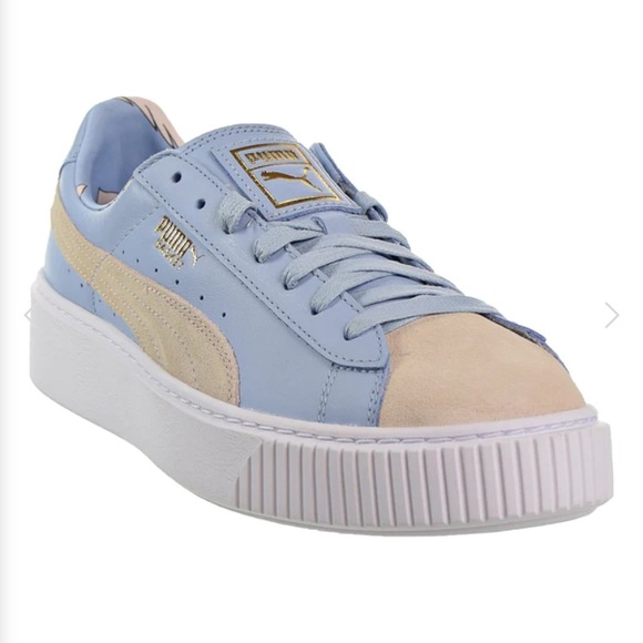 Puma | Shoes | Puma Basket Platform Blue Lace Up Sneakers Sz85 | Poshmark